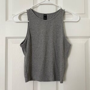 gray rib knit tank top